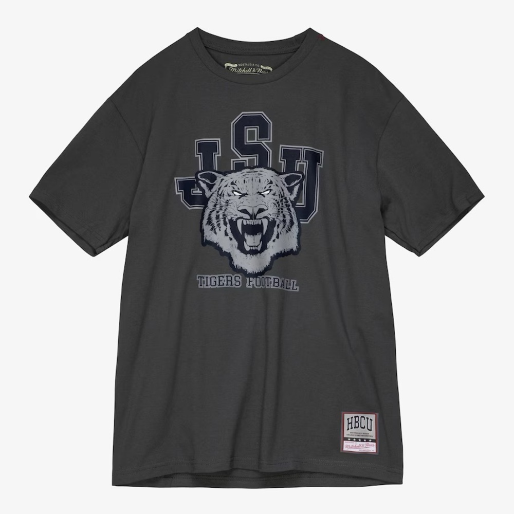Men's Charcoal Jackson State Tigers Classic Mascot Football T-Shirt Size XL
